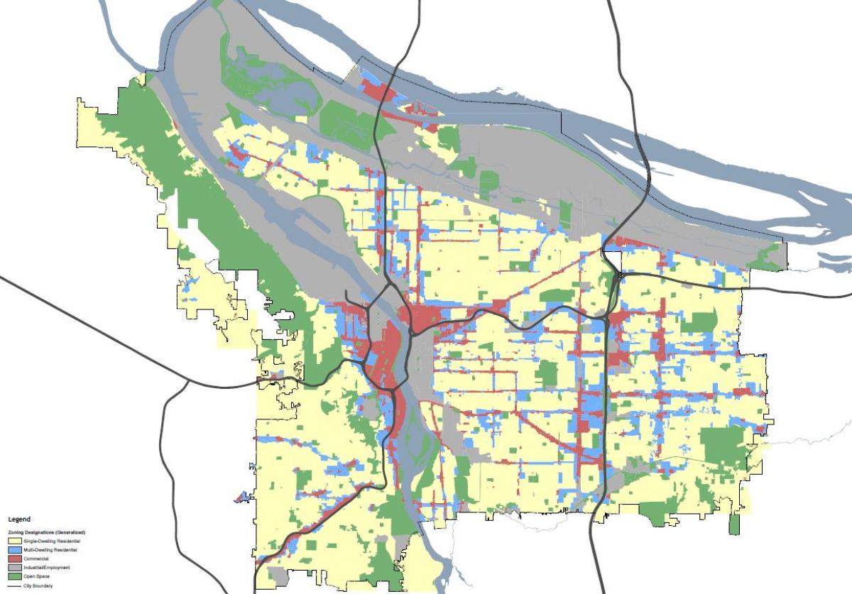 Portland, Oregon quy hoạch bản đồ