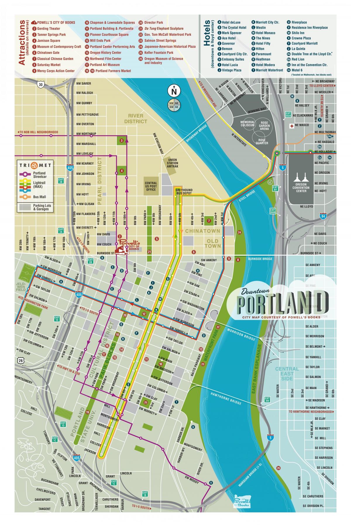 Portland ngắm cảnh bản đồ