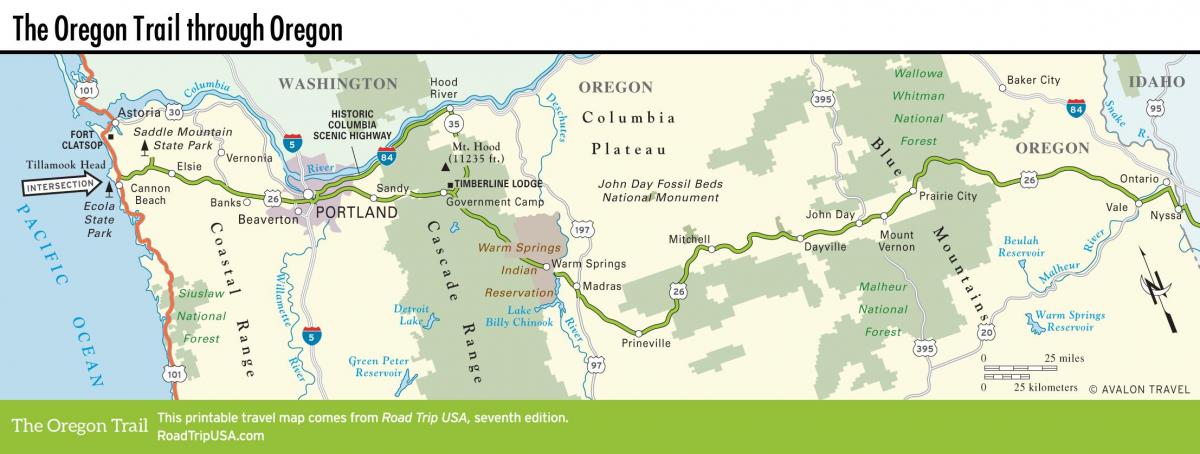 bản đồ của Portland con đường mòn