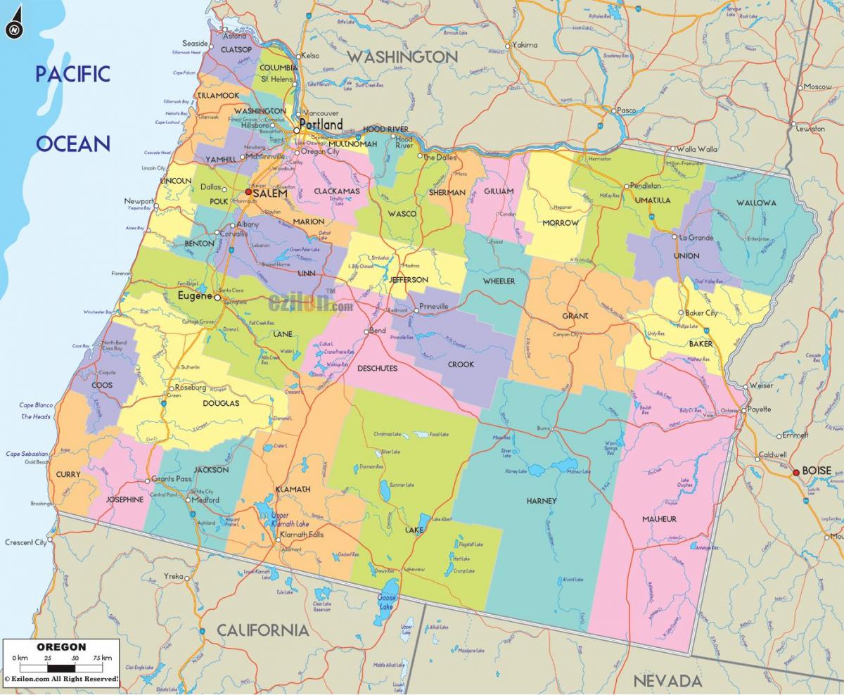 Portland, Oregon county bản đồ
