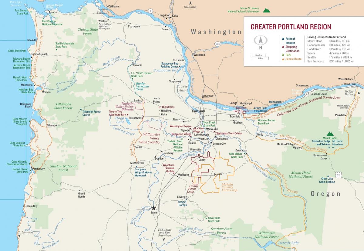 bản đồ Portland, Oregon