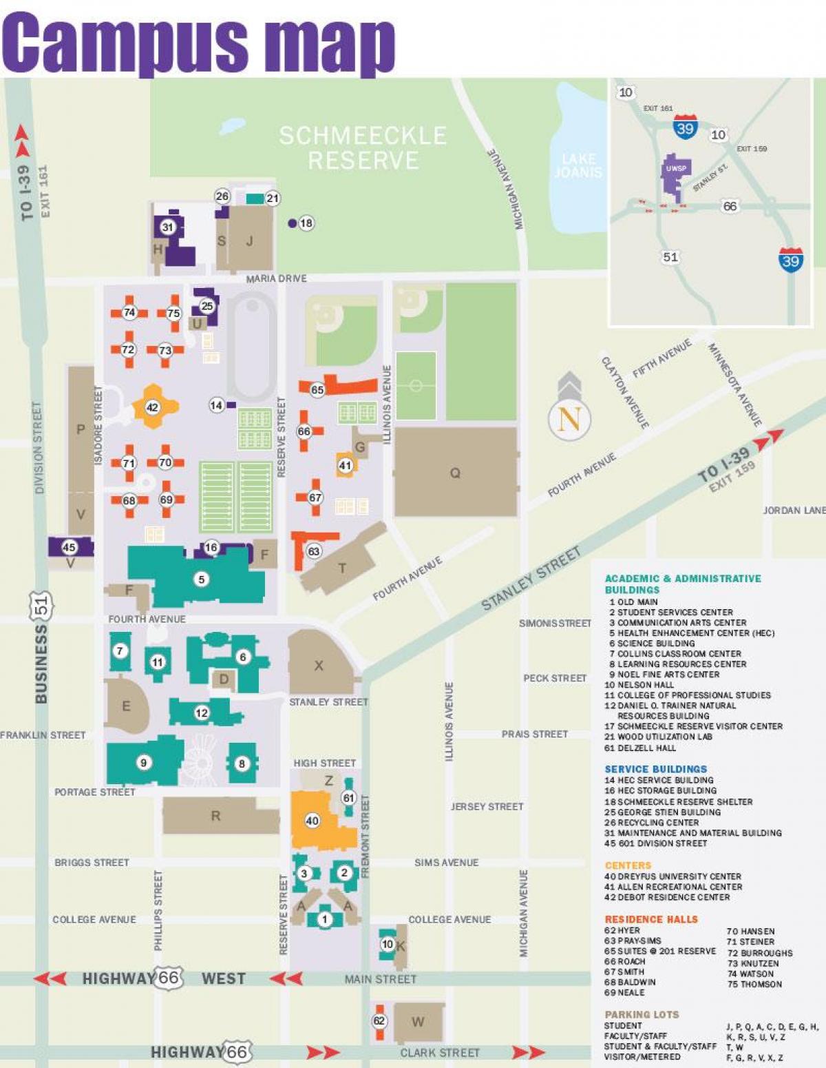 bản đồ của Đại học bang Portland