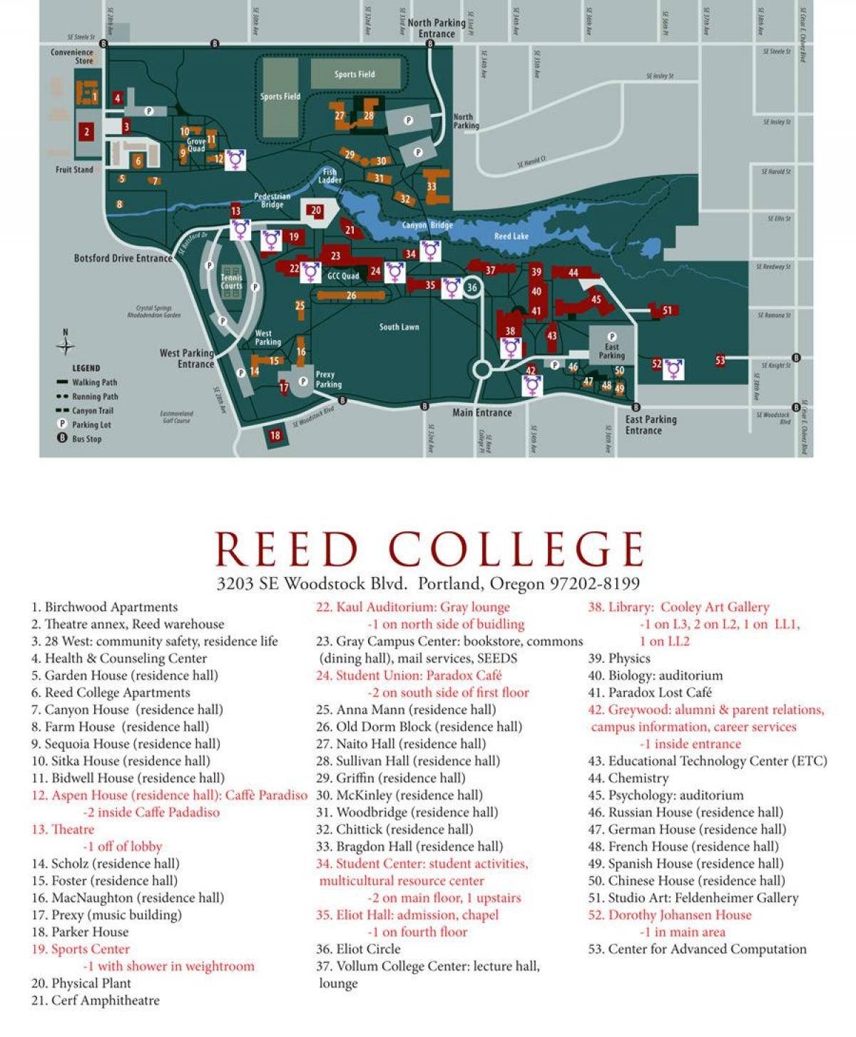 bản đồ của Đại học reed