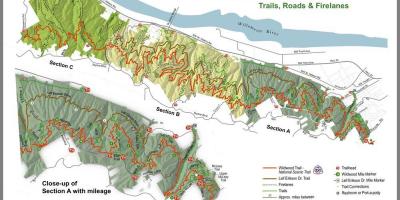 Công Viên rừng Portland bản đồ đường mòn