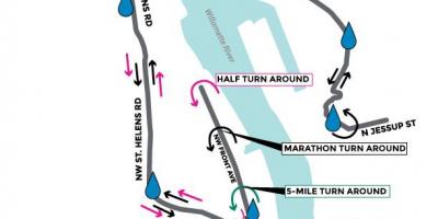 Bản đồ của Portland marathon