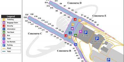 Bản đồ của Portland sân bay quốc tế